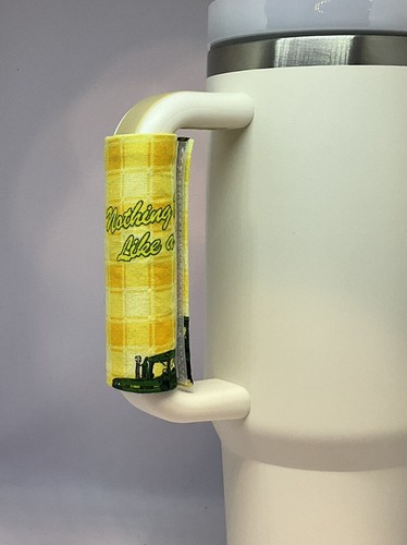 Fits Stanley 30 oz, 40 oz, Travel Cup Handle Cover, Yellow Green John Deere - Picture 3 of 4