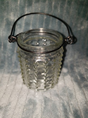 Small Hobnail Clear Lantern Candle Holder - Picture 2 of 3