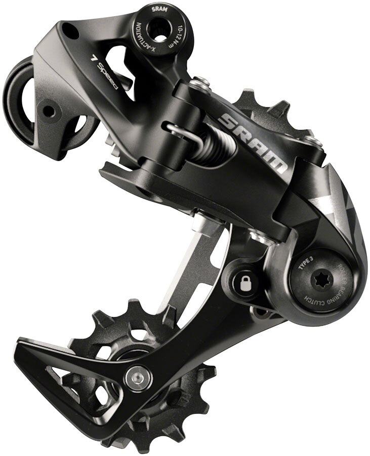 Задний переключатель передач SRAM X01 DH - 7-ступенчатый, с короткой рамой, Черный, со сцеплением, A3