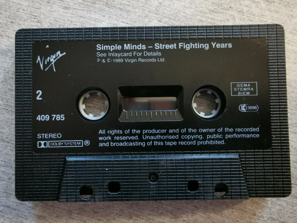 cassette audio simple minds street fighting years,occasion - Photo 4/4