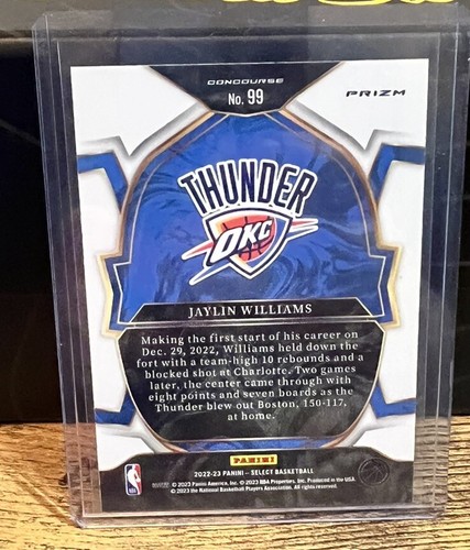 2022-23 Panini Select Basketball Flash Orange Prizm #99 Jaylin Williams (RC) - Picture 2 of 2