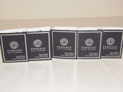 5 Versace Pour Homme Eau de Toilette 0.15 Oz 5 mL TOTAL Fragrance Spray For Men