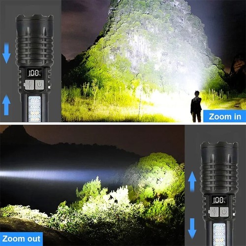 Heinast High Power LED Flashlight Powerful TYPE-C Rechargeable COB Flashlight Wi - Picture 9 of 24