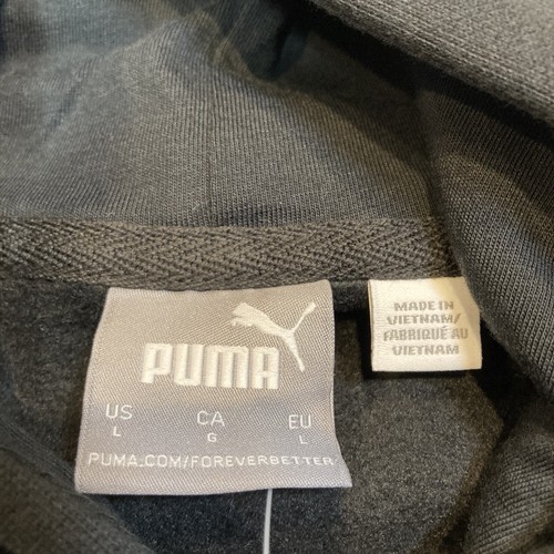 Puma Hoodie Mens Size Large Black Sweatshirt Pullover Spellout Logo Sweater - Picture 7 of 12