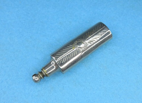 Vintage versilbertes Messing, Anhängerstil, ovale Duftflasche mit Tauchstick - Bild 11 von 24