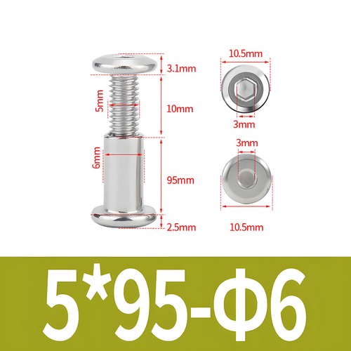 Tornillos para muebles tornillos de cabeza plana tuercas de manguito M5 acero inoxidable V2A hexágono interior - Imagen 29 de 30
