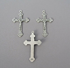 Lot 3 LITURGY Rosary Crucifix Cross Rosaries Italy Parts C101 finish SILVER