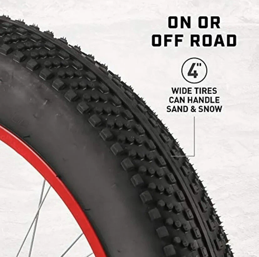 Mongoose Dolomite 脂肪轮胎自行车 - 红色/蓝色 — 第 3/4 张图片