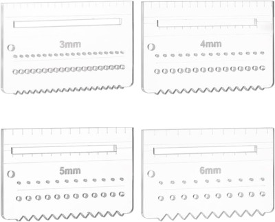4 PCS Clear Acrylic Leather Stitching Aid Plate 3/4/5/6Mm Multifuction Stencil T