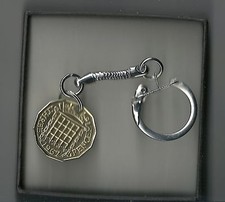 Old Threepence (Elizabeth 2) 3D Keyring - Gift Box - Free UK Postage