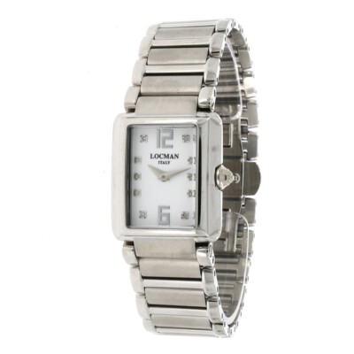 Locman Italy Damenuhr Giannutri weiß Diamant Titan / Stahl Ref. 670