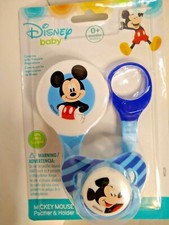 Mickey Mouse Pacifier  Holder Ages 0M  New BPA