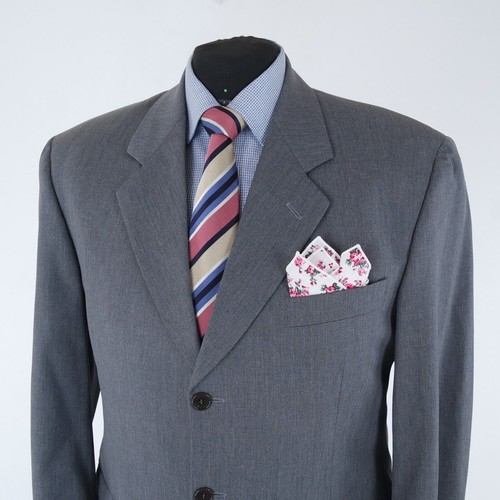 Mens Grey Sport Coat 44L US Size BRUNO SAINT HILAIRE Wool Blazer Jacket - Picture 9 of 12