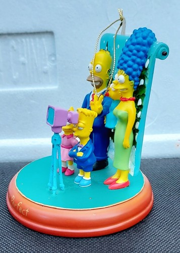 Simpsons Bradford Christmas Ornament Illuminated Homer Marge w/Certification Set - Picture 16 of 22