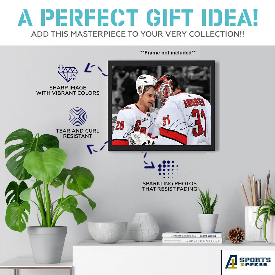 Sebastian Aho Frederik Andersen Carolina Hurricanes Signed Photo Autograph Print - Image 3 of 4