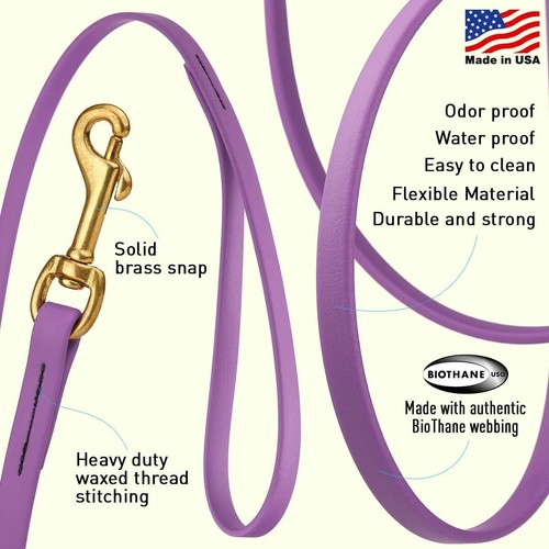 Viper Biothane Working Tracking Lead Leash Long for Dogs 5 Colors and 16 Sizes - Picture 2 of 37