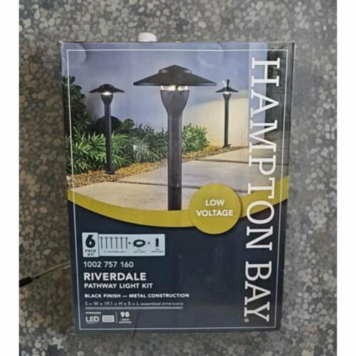 Hampton Bay Black Low Volt LED Landscape Path Light Kit 6 Lights +Power & Wire