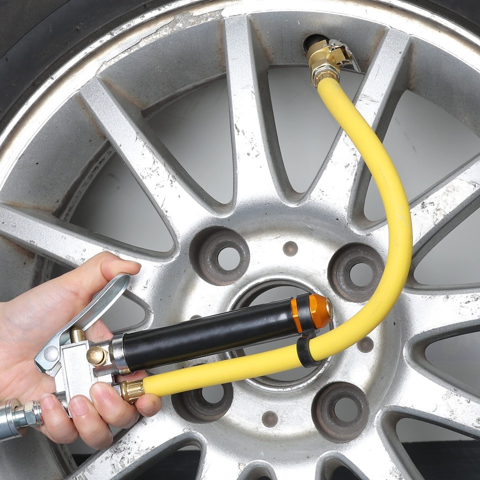 Heavy Duty Tire Inflator with Pressure Gauge 120PSI with Dual Head Air