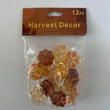 Harvest Decor MINI PUMPKINS Faux Glass Table Scatter Filler DIY Craft SET of 12