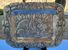 Arthur Court Aluminum 1986 Bunnies Bunny 18 Inch LG Serving Tray Easter
