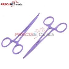 2 Mosquito Hemostat Forceps 5" Str  Cvd Purple Color Surgical Instrument