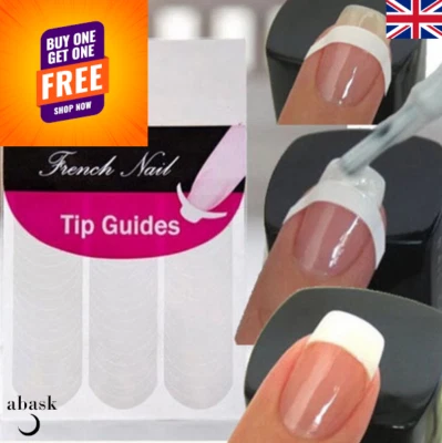 French Manicure Nail Guides "Curved" Half Moon Styles Tips Stickers Stencil Tips