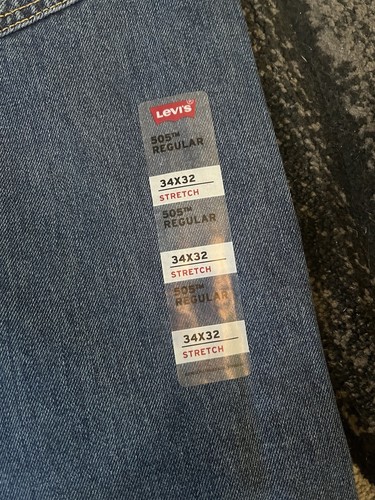 Größe W 34 L 32 Herren Levi 505 Medium Wash Denim Jeans unregelmäßig - Bild 4 von 6