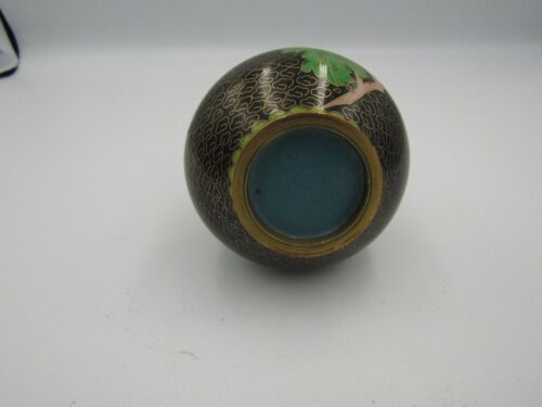 CLOISONNE VASE. 9". Flowers. Antique. Vintage. - Picture 4 of 5