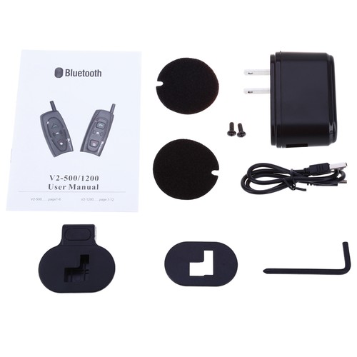 V2 -500 Full-duplex Bluetooth Motorcycle Helmet Interphone 500M Intercom US PLUG - Picture 5 of 5