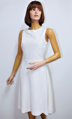 Vintage 1960s CARVEN BOUTIQUE White Cotton Fit & Flare Lace Dress 40FR 8US | eBay Vintage 1960s CARVEN BOUTIQUE White Cotton Fit & Flare Lace Dress 40FR 8US | eBay
