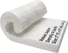 Ceramic Fiber Blanket - 2" x 15" x 24" - High Temp Insulation Blanket - 8# 2400F