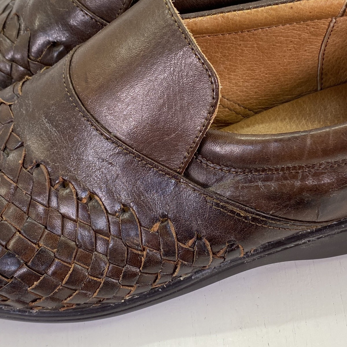 Aztec Men\'s Brown Woven Made in Mexico Genuine‎ Leather Huaraches Loafers, 13 timeless huarache sandal. handcrafted with care in mexico by  main image 4