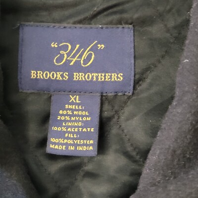 346 Brooks Brothers Mens Black Full Zip Wool Jacket Size XL b | eBay