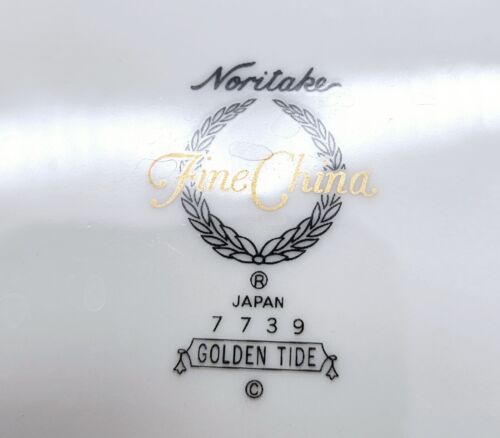 Noritake Golden Tide Bread Plate 7" Gold and Silver Design 7739 - Picture 5 of 6