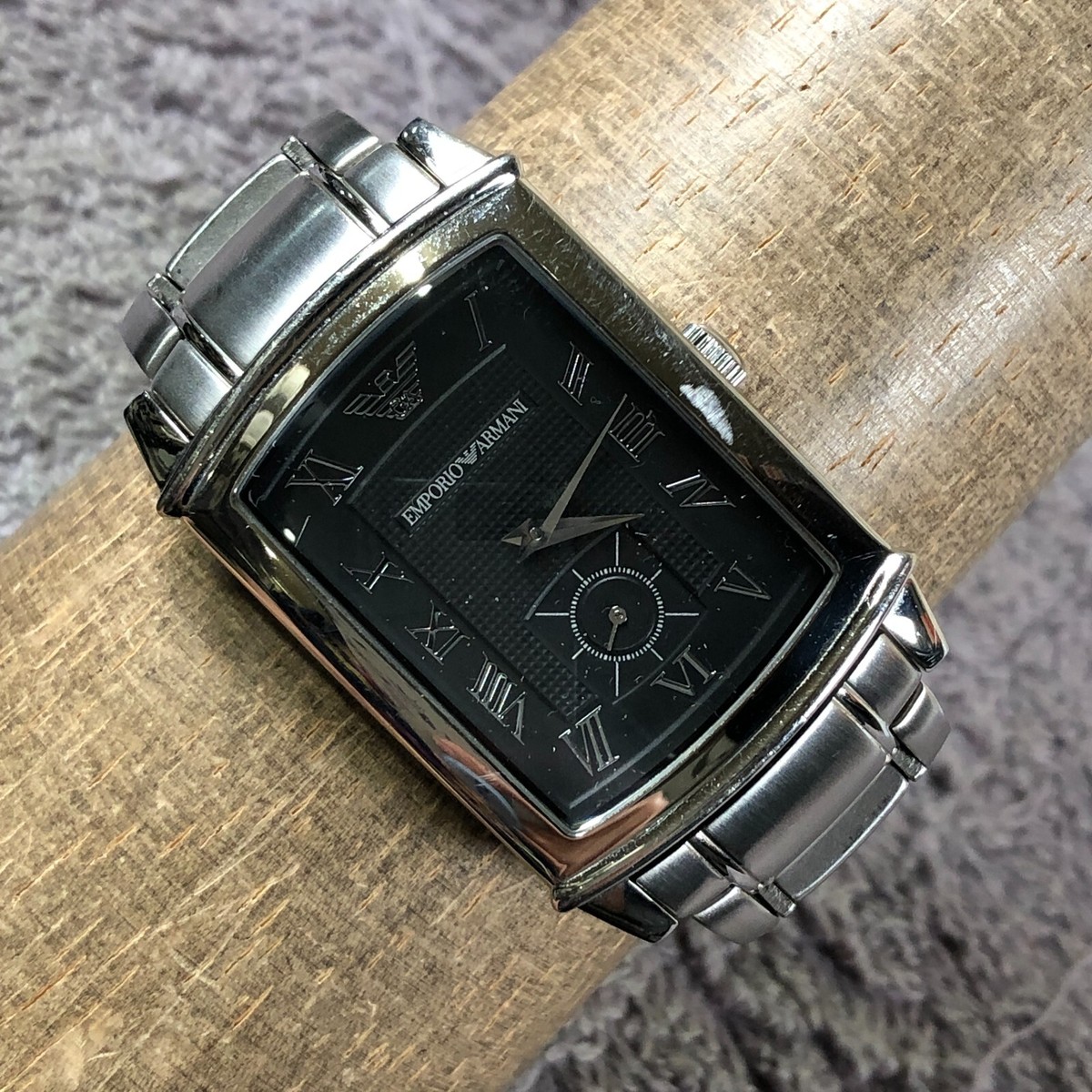 Emporio Armani Men AR-0245 Fashion Silver Tone Quartz Analog 27mm