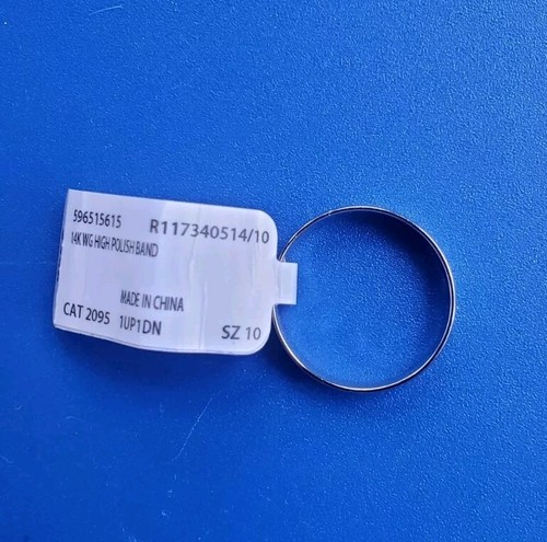 Solid White Gold 14k Brilliance Men's Engage/Wedding Band Ring. Sz 10 - Picture 7 of 7