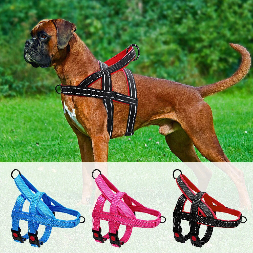 No Pull Dog Harness Reflective Large Breeds Training Front Clip Boxer Vest