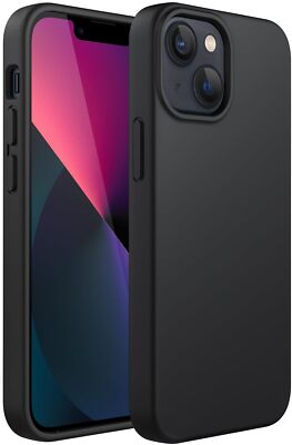 JETech Silikon Hülle iPhone 13 6,1 Zoll Handyhülle Mikrofaser-Futter Schwarz