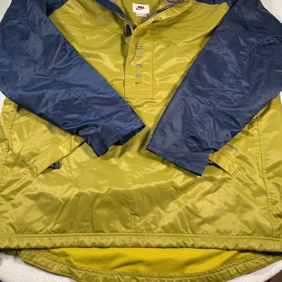 Винтажный Nike куртка мужская XL зеленый синий пуловер ветровка нейлона Y2K мешковатые - Изображение 3 из 4