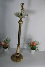 Vintage retro Standing ashtray putti cherub onyx marble brass 
