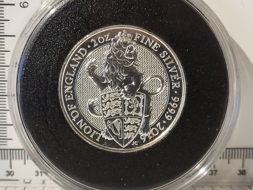 (L1099) 2016 Queens Beasts 2oz Silver £5 coin : Lion of England - Picture 3 of 5