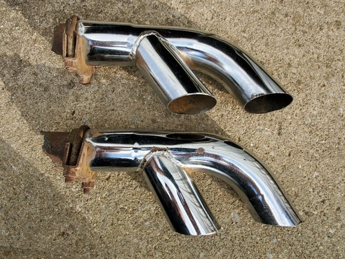 76-81 Pontiac Firebird Trans Am Side Splitter Exhaust Tips Tail Pipe ORIGINAL GM - Picture 3 of 7