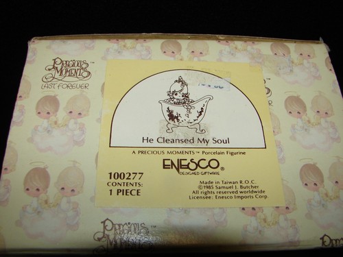 Precious Moments Enesco 1985 #100277 He Cleansed My Soul New In Box - Picture 2 of 6