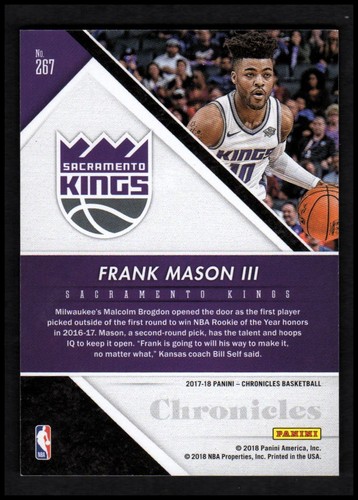 2017-18 Pinnacle Artist Proof Red #267 Frank Mason III /249 - NM-MT - Picture 2 of 2
