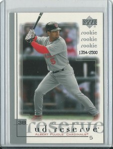 2001 Albert Pujols Upper Deck UD Reserve Rookie Card #204 ...