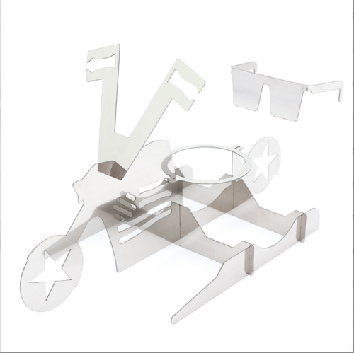 BBQ Beer Can Chicken Stand - Standing Chicken Steel Rack Motorcycle BBQ Grill - Bild 2 von 10