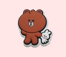 Crocs Jibbitz Shoe Charms Shoe Accessories Bear Brown Line Friends Animals Cute