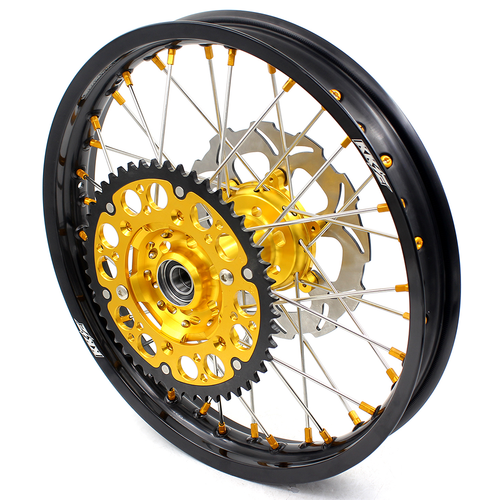 KKE 21/18 Dirt Bike Wheels MX Rims Fit Suzuki DRZ400SM 2005-2024 CNC Gold Nipple - Picture 3 of 12