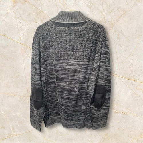 Carbon 2 Cobalt Pullover Gr. L Herren 1/2 Knopf Klett grau Ellenbogen Patches - Bild 4 von 4