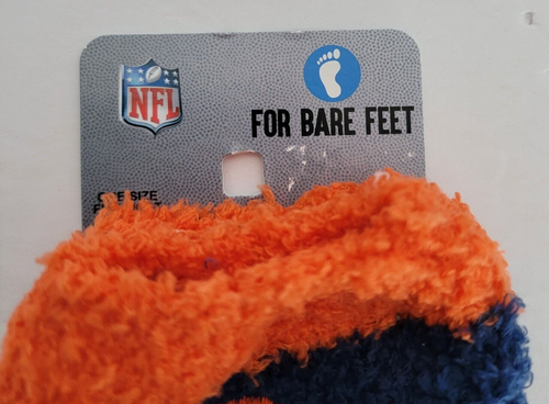 NFL Denver Broncos Fuzzy Socks OSFM For Bare Feet - Picture 2 of 5